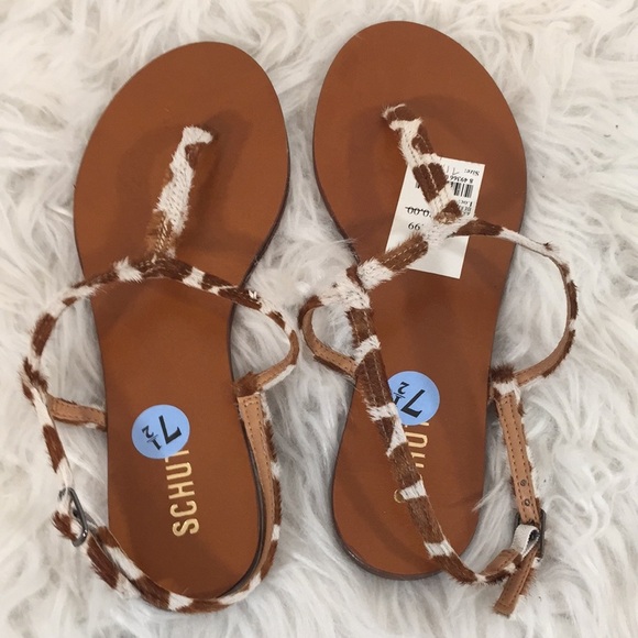 SCHUTZ PELO GIRAFA 2 FLAT SANDALS Size 7.5 - Picture 2 of 4